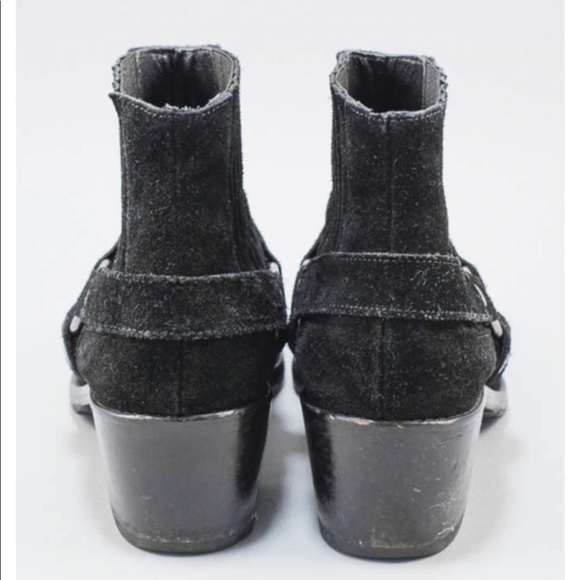 ALL SAINTS BLACK SUEDE ANKLE BOOTIES - Picture 4 of 16